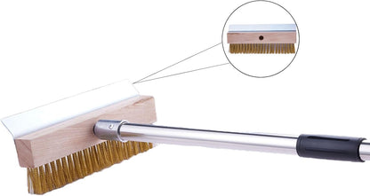 LAKIDOGS 4 Commercial Aluminum Pizza Oven Brush, Grill Brush, Wire Brushes, with Scraper and Sections of Detachable