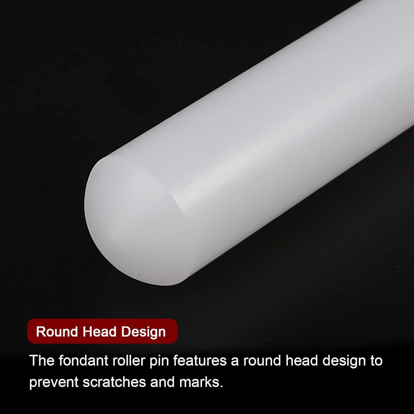 12 Inch 1.38 Inch HARFINGTON Fondant Rolling Pin x PP Plastic Non-Stick Fondant Roller Dough Roller Kitchen Decorating