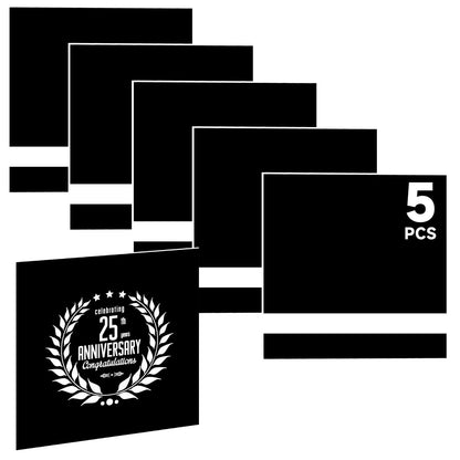 Bocolon 5PCS Laser Engraving Double Color ABS Plastic Sheet,Two-Tone Laserable Engraving Plastic Sheets for Name Badge,Office Label,Laser Artistic Product,Size 11.73" x 11.73",Black/White