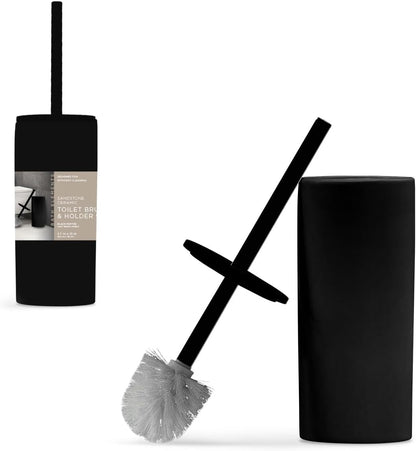 Bath Elements Set Toilet Bowl Brush for Bathroom with Holder | Modern Chic Designs Toilet Cleaner with Hidden Brush