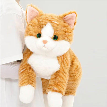 Leahaoe Weighted Stuffed Cat 19" 2Lbs, Realistic Cat Stuffed Animal for Kids and Adutls, Soft Orange Weighted Plush Animal Pillow Toy