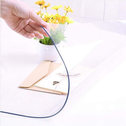 13 18 Inch 1.5mm NECAUX Custom x Clear Desk Cover Protector, Thick Plastic Desk Pad Mat, Table Cover Tablecloth