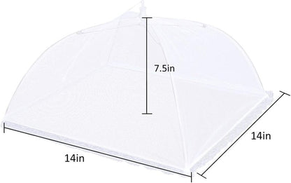4 Pack Mesh Food Covers 14 inch, Large and Tall Food Covers, Pop-Up Mesh Food Covers Tent Umbrella for BBQs, Outdoors, Screen Tents, Parties Picnics