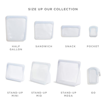 Stasher Premium Silicone Reusable Food Storage Half Gallon Bag, Clear, Microwave, Sous Vide, Dishwasher, Oven and Freezer Safe, BPA Free, Leak-free, Eco-friendly, 64 Oz