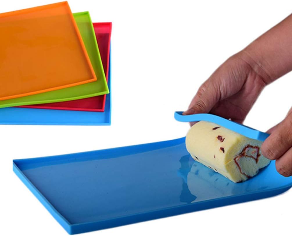 Hemoton Roll Cake Mat Flexible Baking Tray Pan Silicone Cookies Mold Bakeware (Blue)