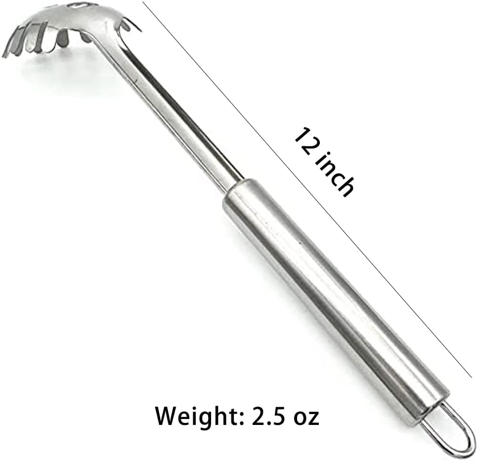2 Pieces Spaghetti Spoon Set, Durable Stainless Steel Pasta Fork and Spoon, Heat Resistant 12 inch Pasta Server and