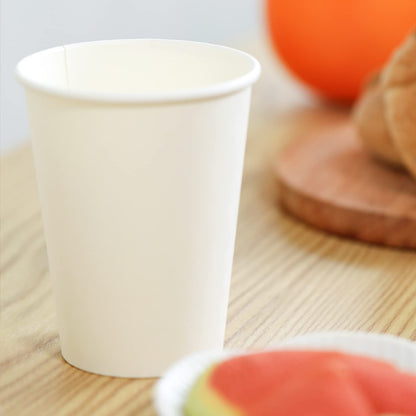 RACETOP Hot Paper Coffee Cups 12 oz [300 Pack], Disposable Coffee Cups 12 oz, Upgraded Weight Of Paper, White