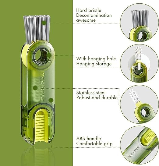 3 in 1 Cup Lid Gap Cleaning Brush - Multi-Functional Bottle Lid Cleaning Tools for Home Kitchen