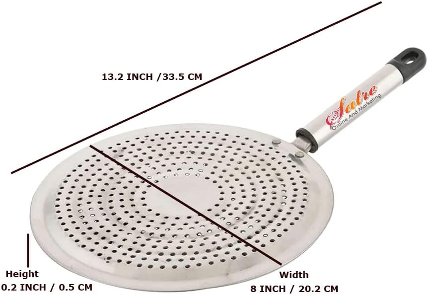 Stainless Steel Roasting Net Set of 2 with Tong, Both Sided Roaster Rack for Papad, Rotis, and Parathas