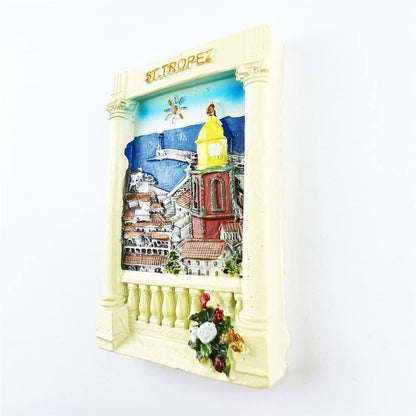 Saint-Tropez France Refrigerator Magnet, 3D Hand Painted Craft Travel Souvenir Fridge Decoration