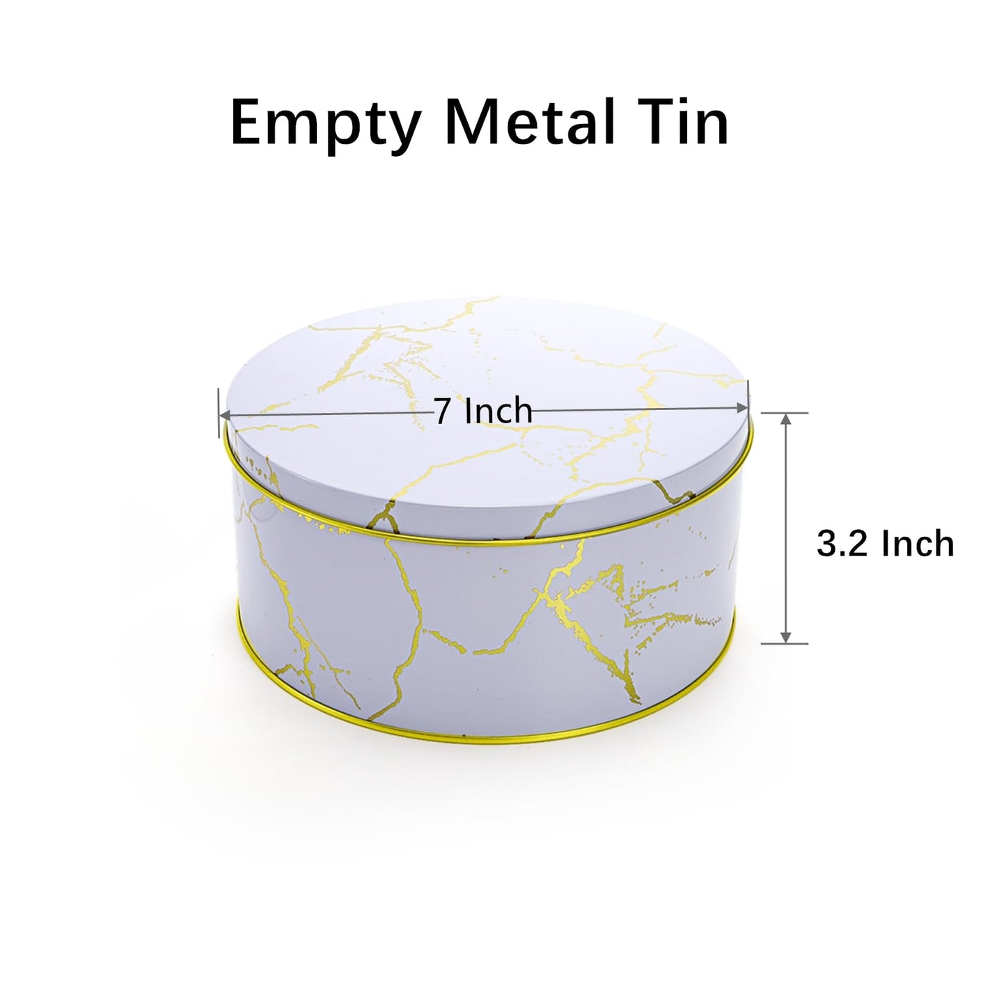 Yopay 3 Pack Cookie Tins with Lids, Round Gift Boxes for Toffee, Marbled Easter Baking Cake Containers for Valentines Gift Giving Puff Pastries Craft Supplies Metal Canister