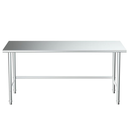 Treshin Stainless Steel Work Table Open Base 30" X 60", Commercial Heavy Duty Prep Table for Kitchen, Restaurant, Home, Hotel, Laundry