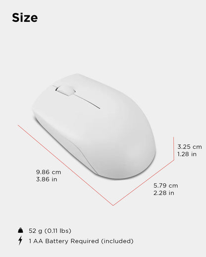Lenovo 300 Wireless Mouse – Computer Mouse for PC, Laptop with Windows – Ambidextrous Design – 2.4 GHz Nano USB Receiver – 12 Month Battery Life