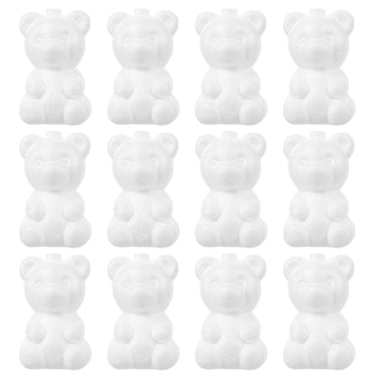 SEWACC 20pcs Foam Bear Blank White DIY Foam Bear Mould Scultpture Modelling Polystyrene Shape Mould Craft for Party Decorations Floral Arrangement 7.5cm