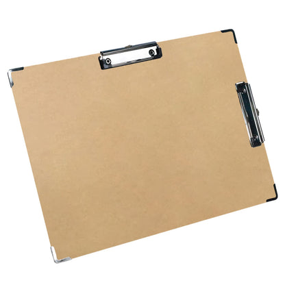 Acocony 11x17 Clipboard Double Clip with Hardware Corner Guard Extra Large Clipboard Hardboard with 2-4.5 Inch Low Profile Clip 11 x 17 Clipping Board MDF Log Color 1 Pack