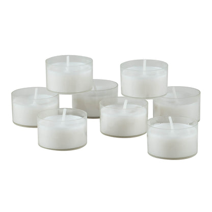 Stonebriar SB-SP-3548A Tall 3 x 6 Inch Unscented Ivory Pillar Candle Set, Set of 6, 3x6 & 96 Pack Unscented 6 to 7 Hour Extended Burn Time Clear Cup Tea Light Candles,White
