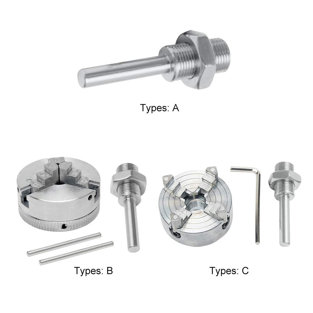 Zorivane Z011 3-Jaw Lathe Chuck, Mini Lathe Chuck with Connecting Rod and Wrench, Self Centering Wood Turning Chucks, Power Lathes Accessory
