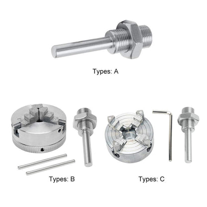 Zorivane Z011 3-Jaw Lathe Chuck, Mini Lathe Chuck with Connecting Rod and Wrench, Self Centering Wood Turning Chucks, Power Lathes Accessory