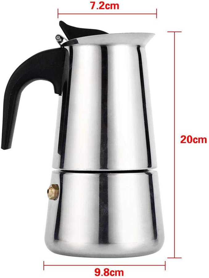 Yosoo Coffee Maker Pot, 100ml/200ml/300ml/450ml Stainless Steel Pot Espresso Coffee Maker for Home Office Use,