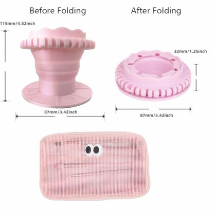 Painter's Foldable palette Paint Brush Cleaner Rinse Cup Brushes Holder (All-in-One) with Storage bag, Silicone safe and easy to clean, easy to store for Acrylics, Oils and Water-Based Paints (Pink)