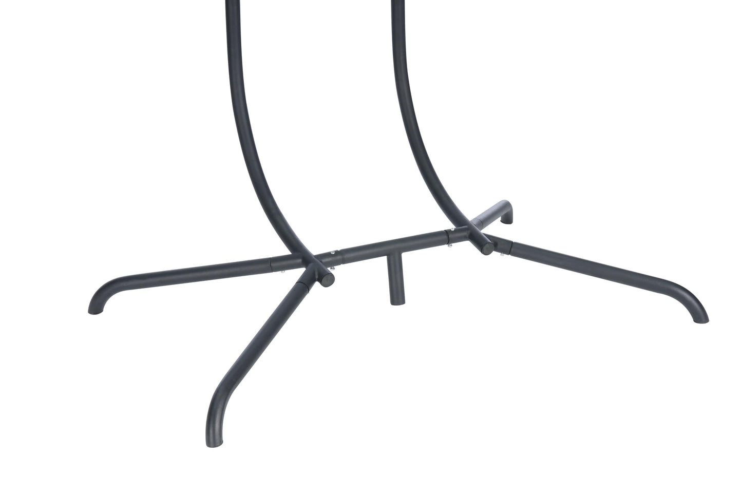 KEIKI Double Swing Egg Chair with Stand, Patio Rattan Wicker Hammock Egg Chair with UV Cushion, 2 Person Outdoor Indoor Hanging Basket Chair, 600LBS Capacity for Balcony, Dark Blue and Gray