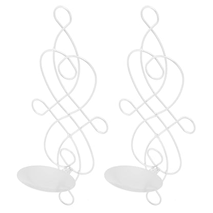 Wall Sconces Candle Holder Set of 2 – Foldable Iron Hanging Candle Sconce Holder for Bedroom & Dining Room, Rustic White Finish, Compatible with Standard Taper Candles