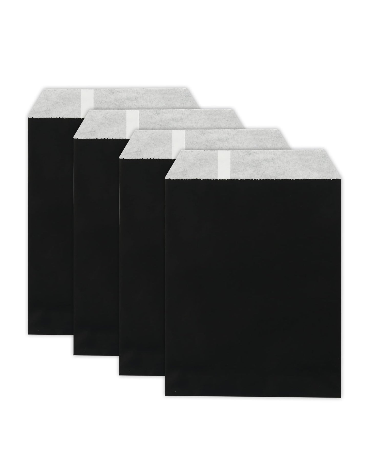 KEYYOOMY 5x7 Inch Paper Treat Bags Black Candy Bags 100 Pack Candy Buffet Bag Small Paper Cookie Bag for Halloween Christmas Party (100 CT, 5x7 Inch)