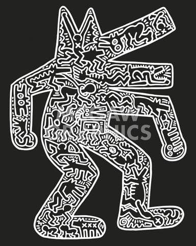 Bruce McGaw Graphics Dog Art Print Poster, 1985 by Keith Haring, Paper Size 14" x 11", Image Size 10" x 8"