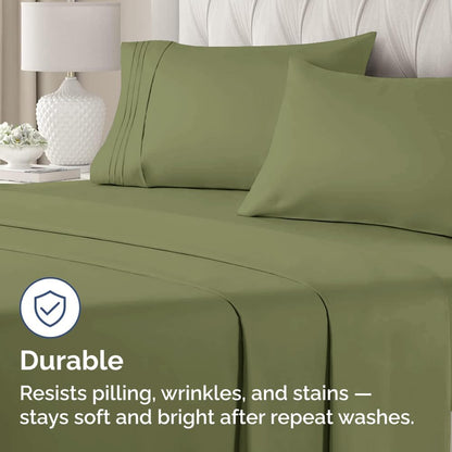 Standard Pillow Cases Set of 2 | Soft Hotel Quality, Wrinkle-Free & Stain Resistant | Sage Green