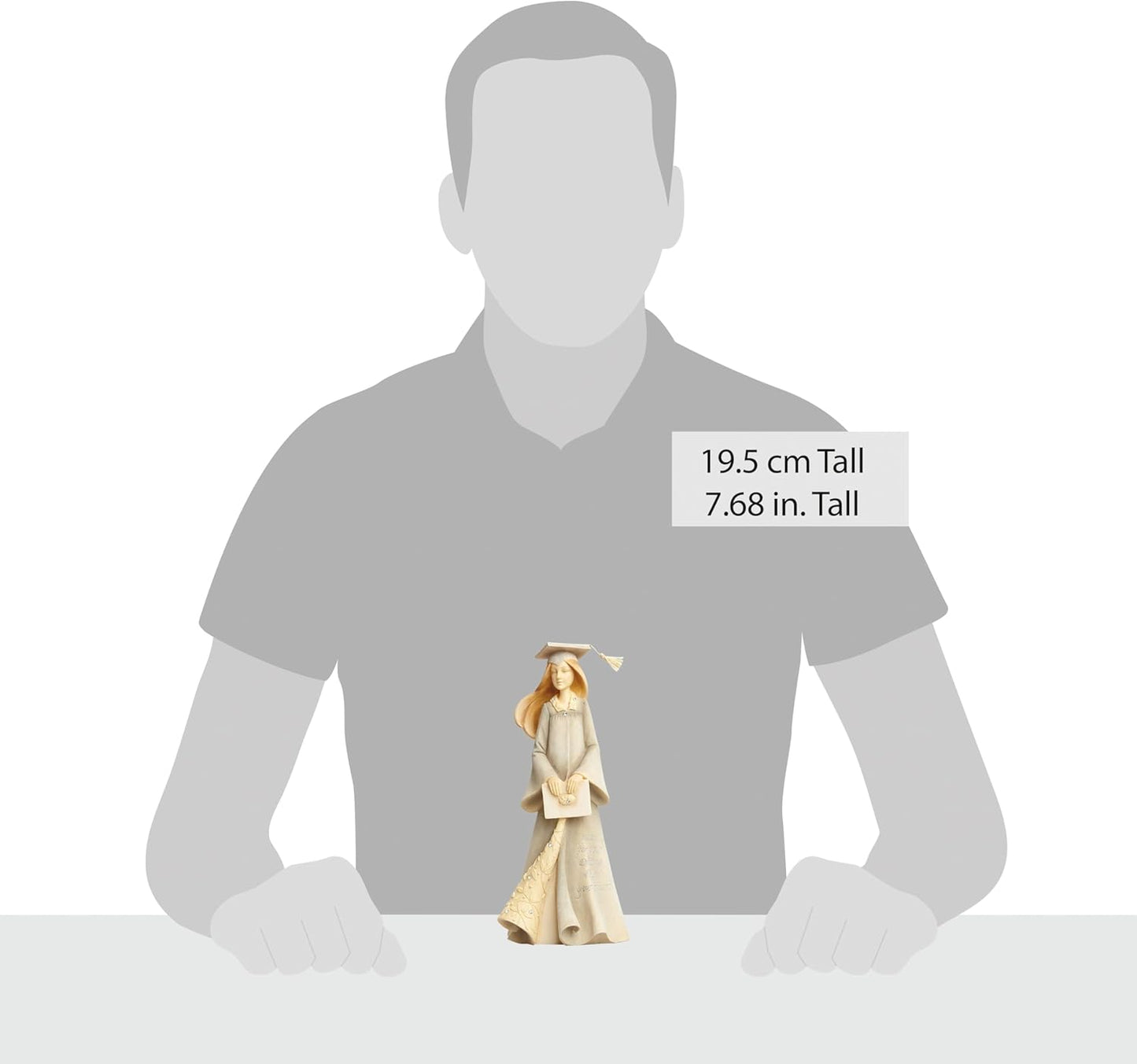 Foundations Stone Resin Figurine, Graduation Girl, 7.68”
