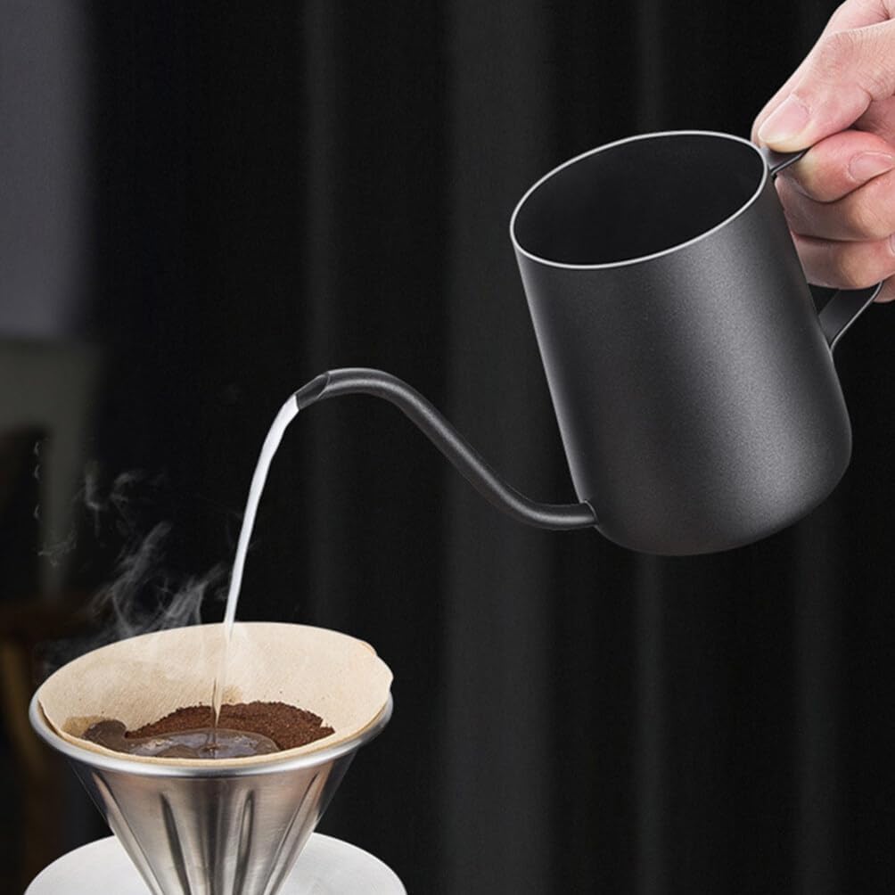 Whistling Teapot Coffee Pot, Stovetop Drip Pot with Long Spout, Stainless Steel Kettle with Tea Strainer