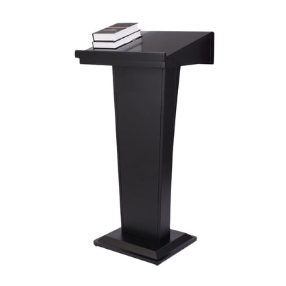 FAiruo Stand Up Lectern Podium,Tilt Design Standing Desk Host Stage Speaking Reading Table, for Classroom Conference and Auditorium/Black/58x48x120cm