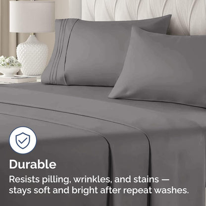 Standard Pillow Cases Set of 4 | Ultra Soft Hotel Quality Covers - Comfy Bedding in Dark Grey