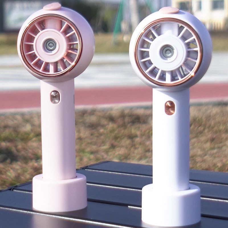 Portable USB Rechargeable Handheld Spray Mini Fan, Misting Fan with 3 Speeds (Cat Series, Pink)