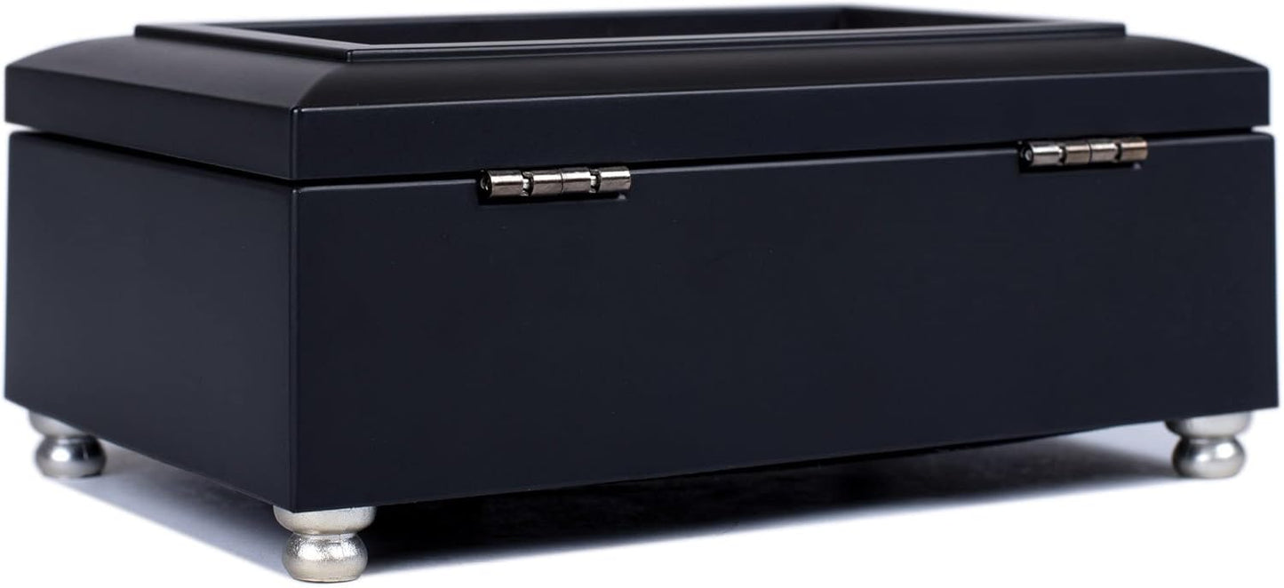Cottage Garden Congratulations Graduate Jewelry Music Box - Matte Black Petite, Plays Wonderful World