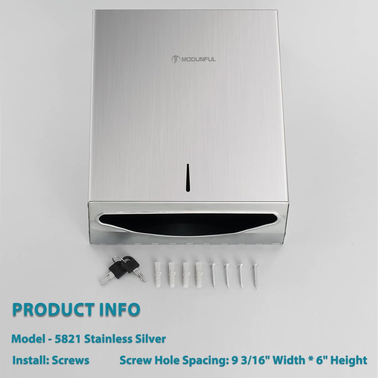 Commercial 400 /420 SUS304 Paper Towel Dispenser Wall Mount: Large Capacity Paper Towel Holder for Bathroom with Lock
