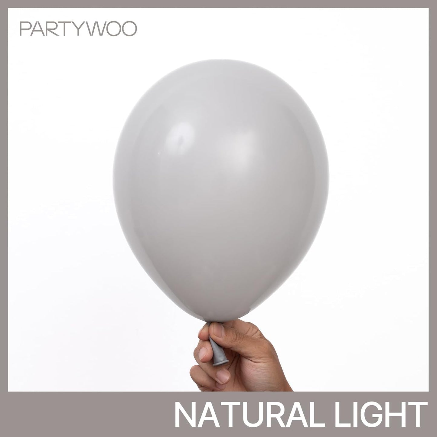 PartyWoo Gray Balloons - 50pcs 12-Inch Matte Gray Latex Helium Balloons for Celebrations