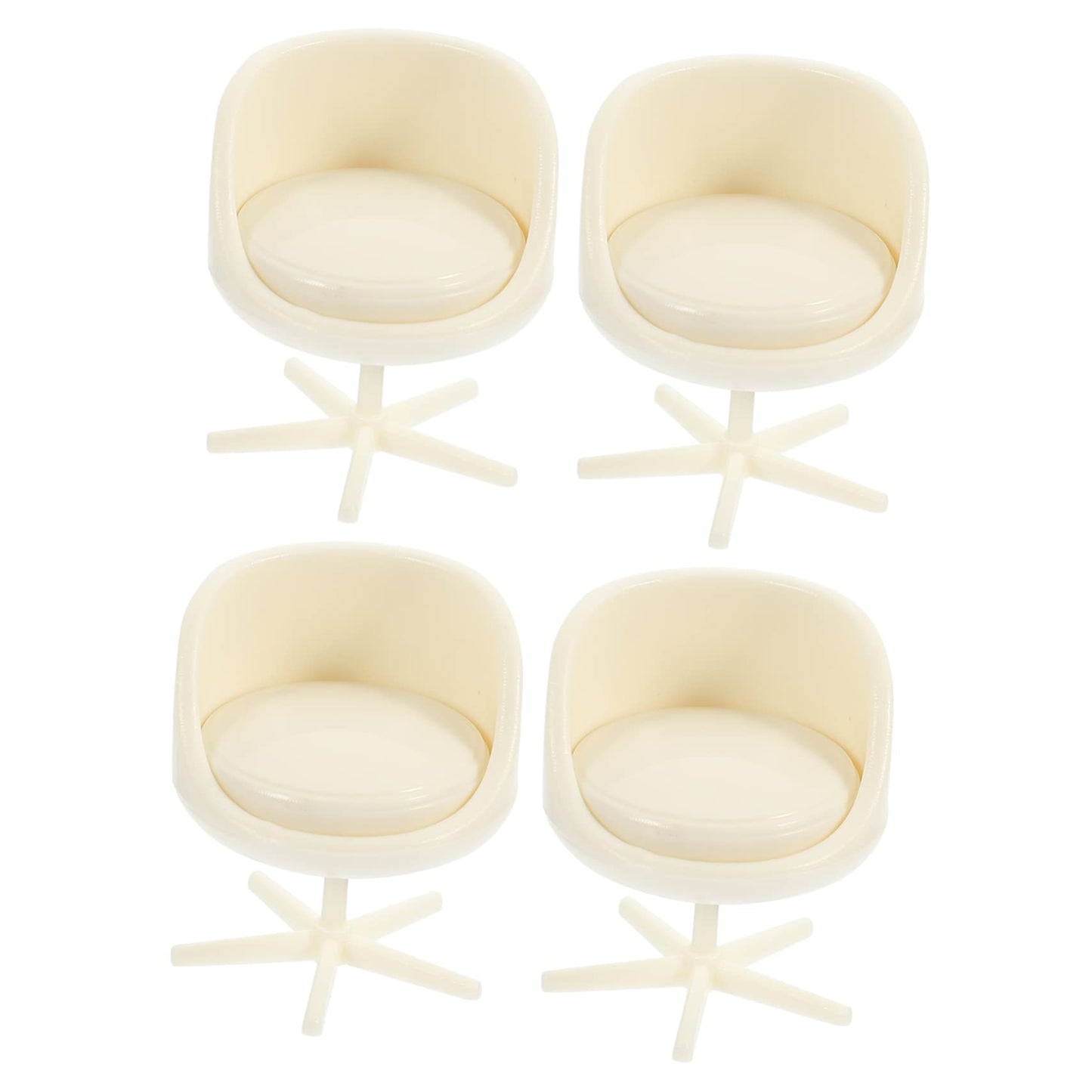 TOYANDONA 4pcs Dollhouse Armchair - 1/25 Scale Miniature Chairs Dollhouse Rotatable Chairs Miniature Armchair for Doll House Furniture Accessories Decors