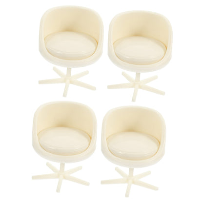 TOYANDONA 4pcs Dollhouse Armchair - 1/25 Scale Miniature Chairs Dollhouse Rotatable Chairs Miniature Armchair for Doll House Furniture Accessories Decors