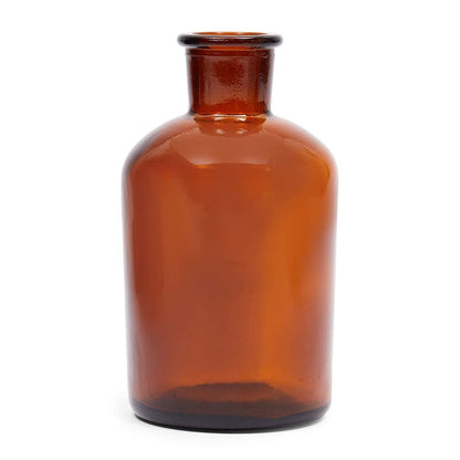 Farmlyn Creek 6 Pack Small Glass Vases for Centerpieces, Amber 7.5 oz Propagation Jars for Flowers, Table Centerpieces, Apothecary, Home Decor (2.8 x 5 in)