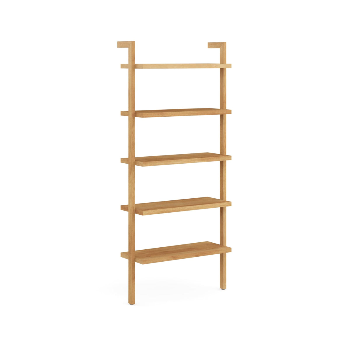Nathan James Beacon Bohemian 5 Tier Bookshelf, Wall Mounted Bookcase, Solid Wood Bookshelf in Warm Pine