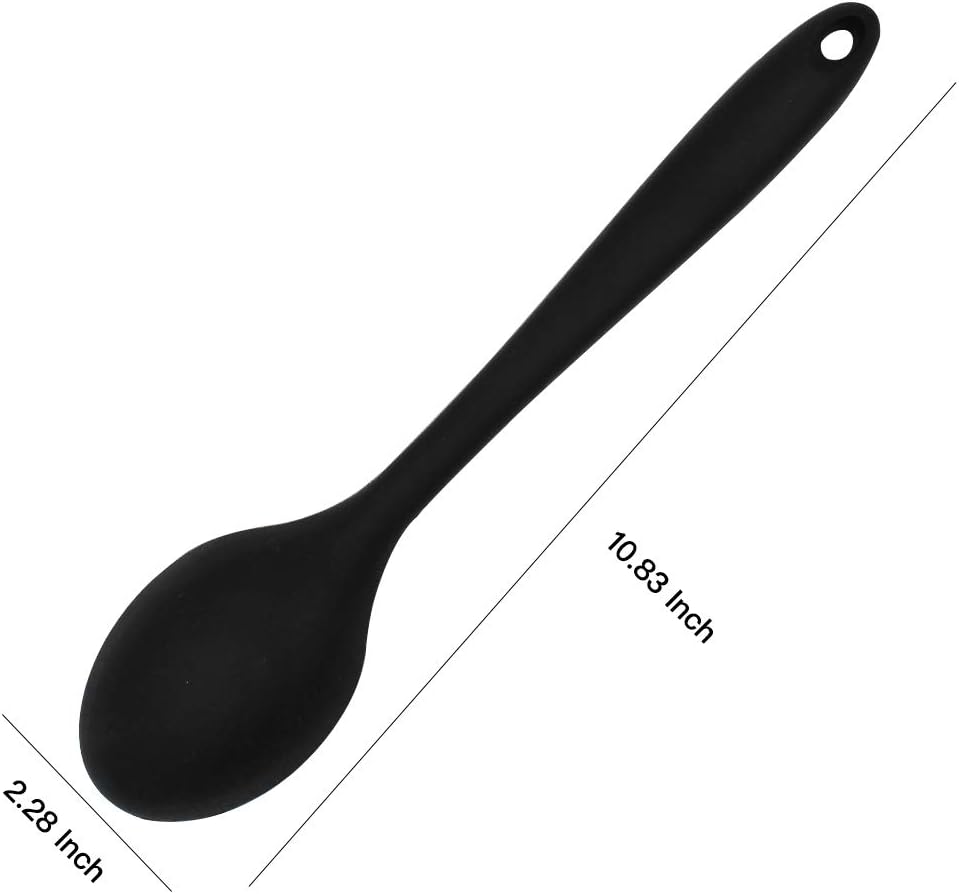 2 Pieces Silicone Nonstick Mixing Spoons, BPA Free, High Heat Resistant, Hygienic Design for Cooking