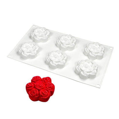 mostsom 3D Hamster Shape Silicone Mold Cake Baking Molds for Dessert Cake Mousse Heart Shape Molds for Making Handmade Soap Making Chocolate Mould (C_ Flower Rose)