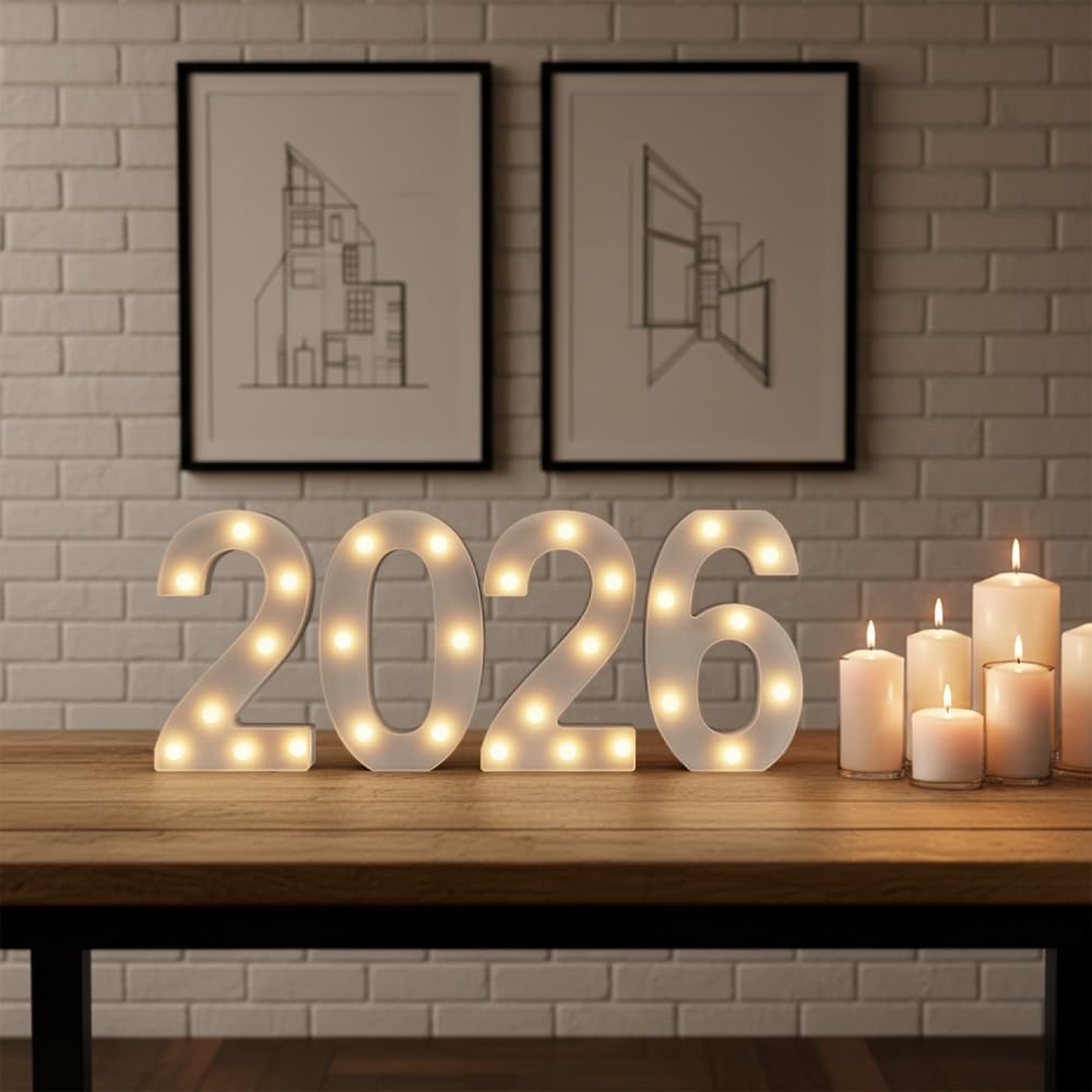 2026 LED Marquee Numbers, LED Marquee Letter Lights New Year Decor, Grad 2026 Sign Light up Letters for Graduation Decorations, Class of 2026 Light Up Numbers for High School College Graduation Party