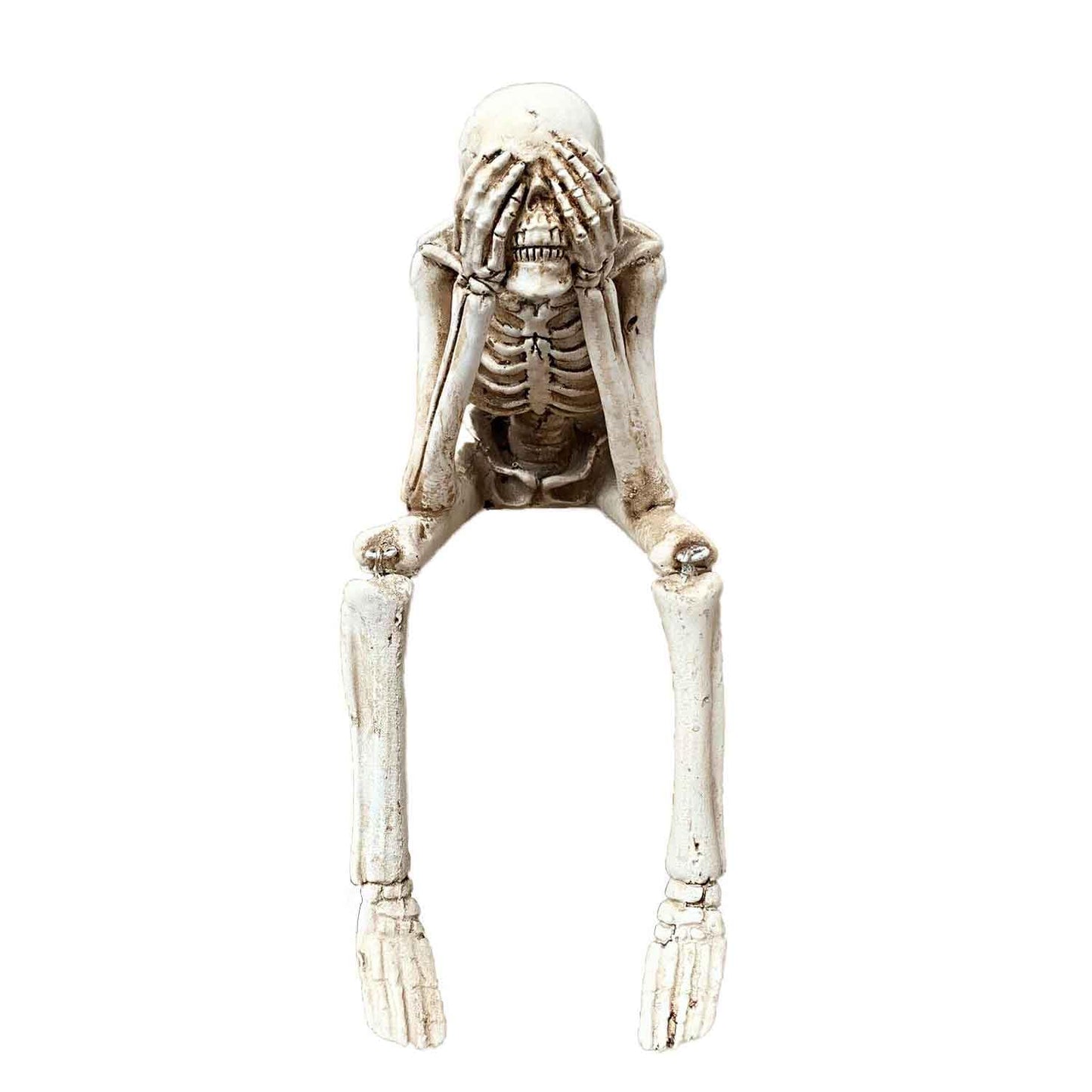 LFWATAXY Resin Sitting Skeleton Shelf, Sitters Sitting Figurines Crafts Ornaments Collectibles Statues for Home Bookshelf Table Ledge Edge Party Decorative (Not Look)