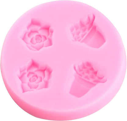 Succulent Plant Cake Decorating Silicone Mold, Fondant Molds for Cake Decoration, Cupcake Topper, Chocolate Candy,