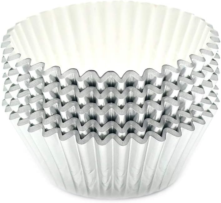 Standard Silver Foil Cupcake Liners - 100-Count Muffin Baking Cups for Party and More