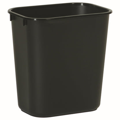 Rubbermaid Commercial Products FG295500BLA Rubbermaid Commercial 295500BK Deskside Plastic Wastebasket, Rectangular, 3 1/2 gal, Black