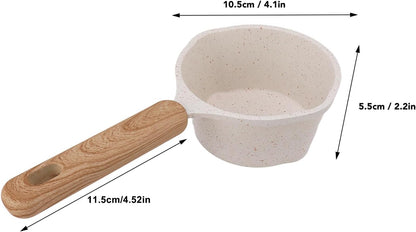 Nonstick Sauce Pan, Small White Soup Pot, Flat Bottom Milk Pot, Multifunctional Cooking Pot for Frying