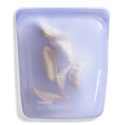 Stasher Premium Silicone Reusable Food Storage Half Gallon Bag, Clear, Microwave, Sous Vide, Dishwasher, Oven and Freezer Safe, BPA Free, Leak-free, Eco-friendly, 64 Oz
